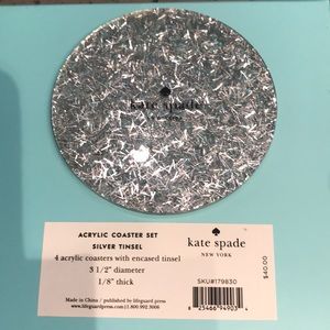 Kate Spade ♠️ silver acrylic coaster set